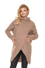 Maternity Nursing Sweater with Asymmetrical Overlap