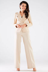 High Rise No Pockets Wide Leg Trousers