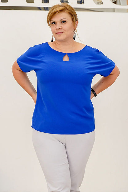 The Elida Teardrop Cutout Blouse