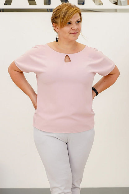 The Elida Teardrop Cutout Blouse