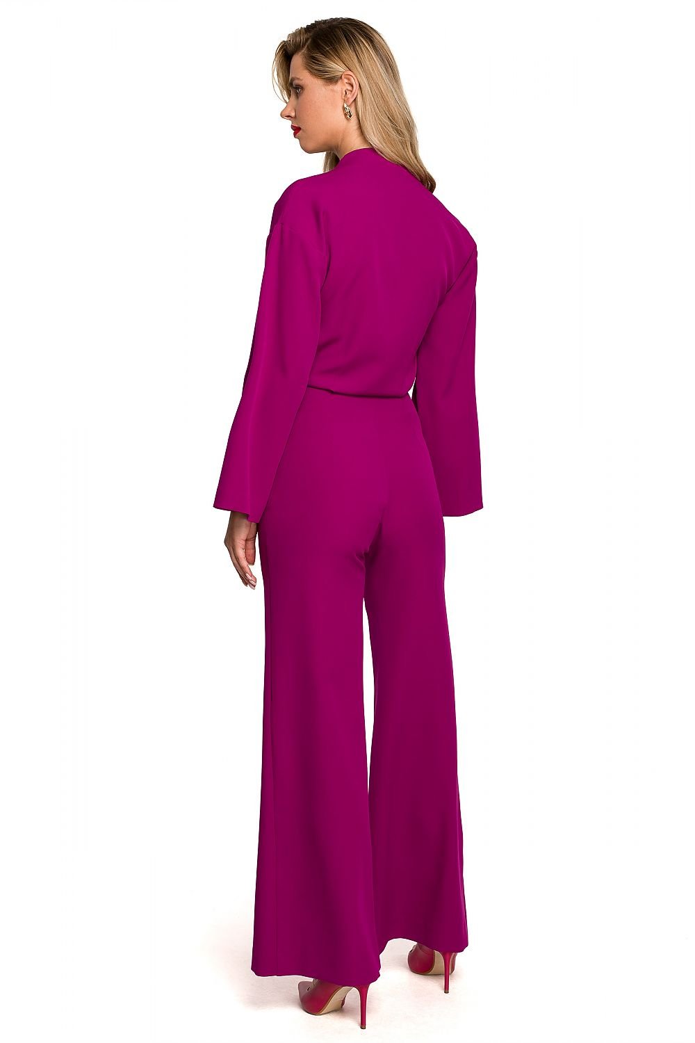 Long Flared Sleeve Wide-Leg Jumpsuit