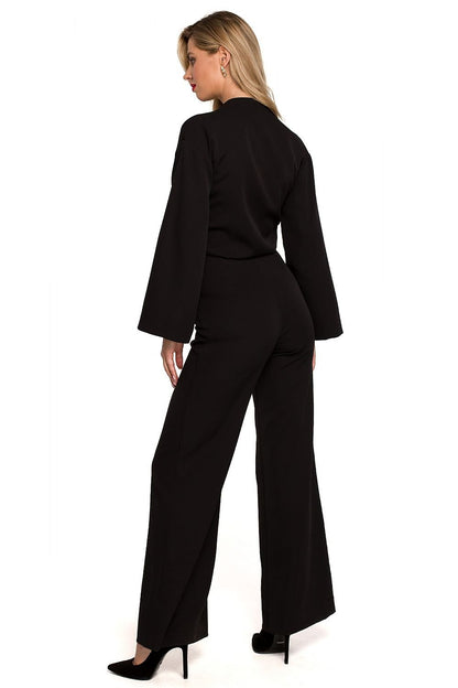 Long Flared Sleeve Wide-Leg Jumpsuit