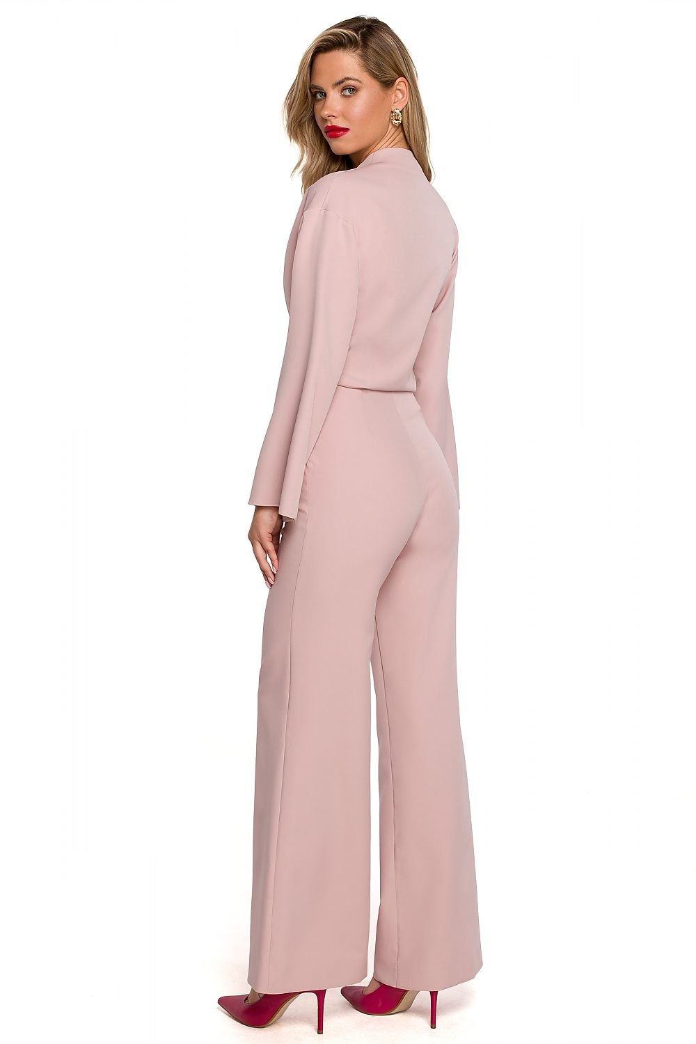 Long Flared Sleeve Wide-Leg Jumpsuit