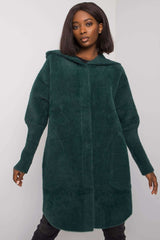 Angora Wool Blend Hooded Slip Pocket Coat