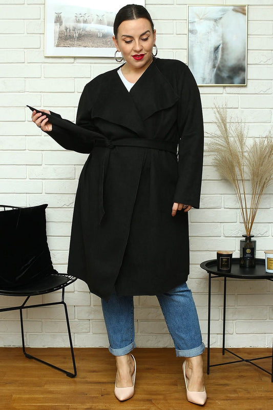 Simona Curvy Silhouette Belted Coat