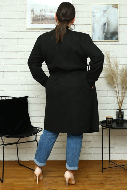 Simona Curvy Silhouette Belted Coat