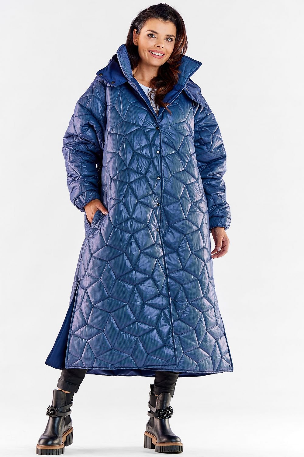 Hooded Long Quilt Coat