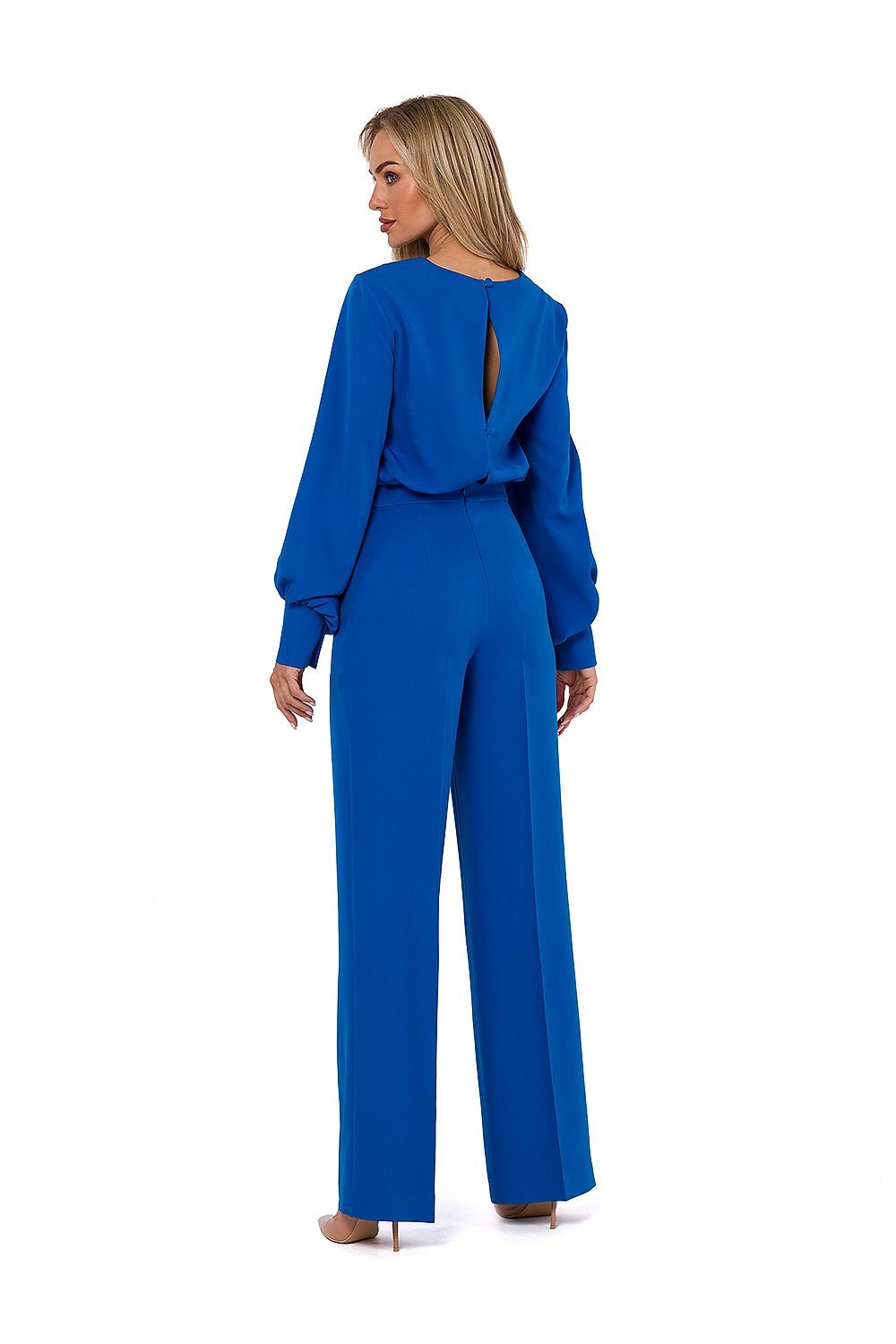 Buff Sleeves Peekaboo Back Jumpsuit