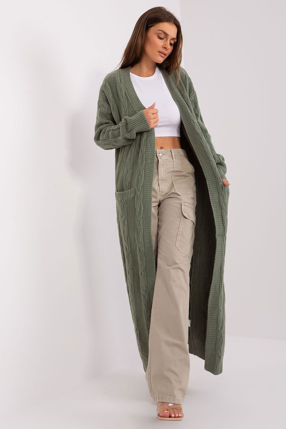Open Front Full Length Cardigan