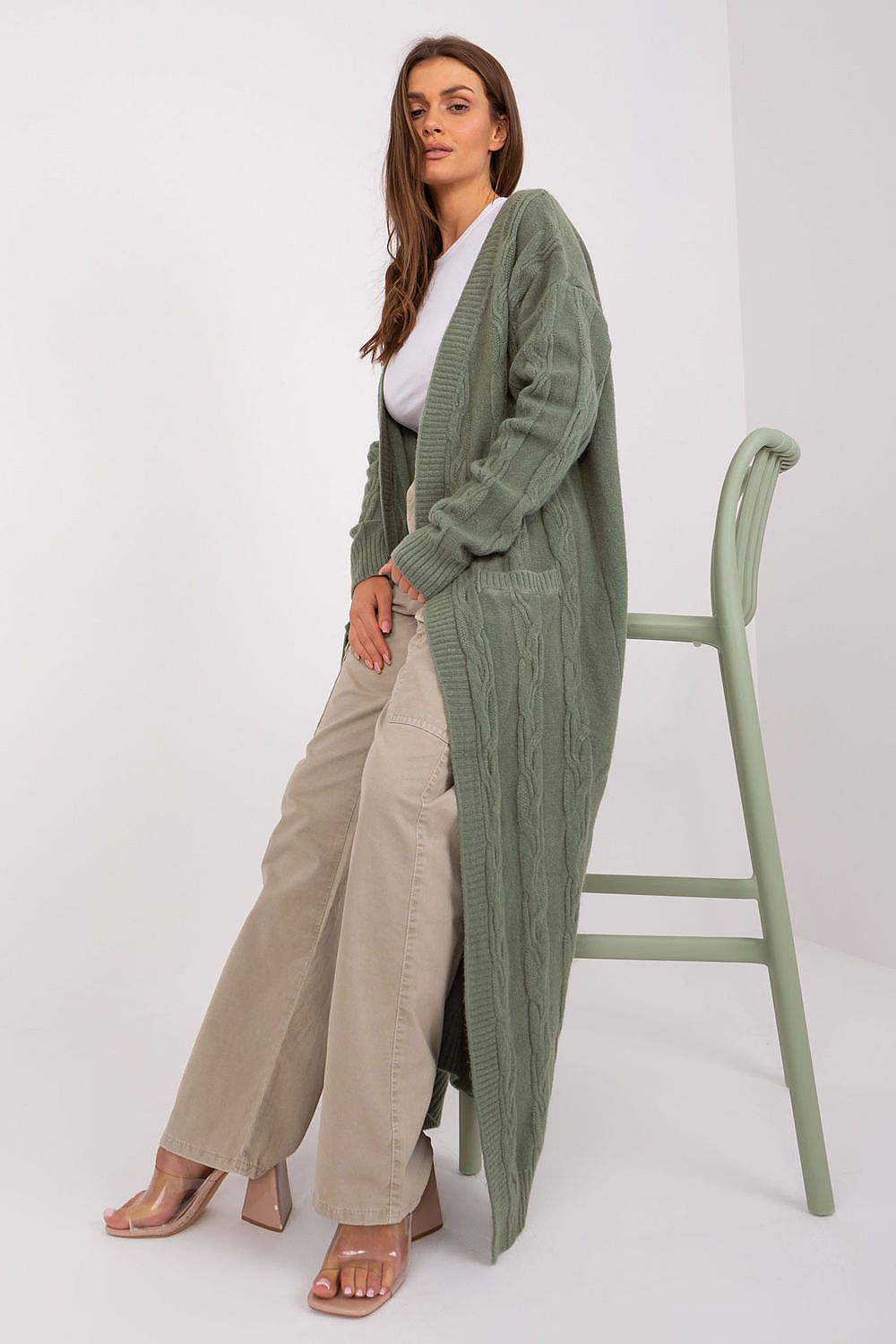 Open Front Full Length Cardigan