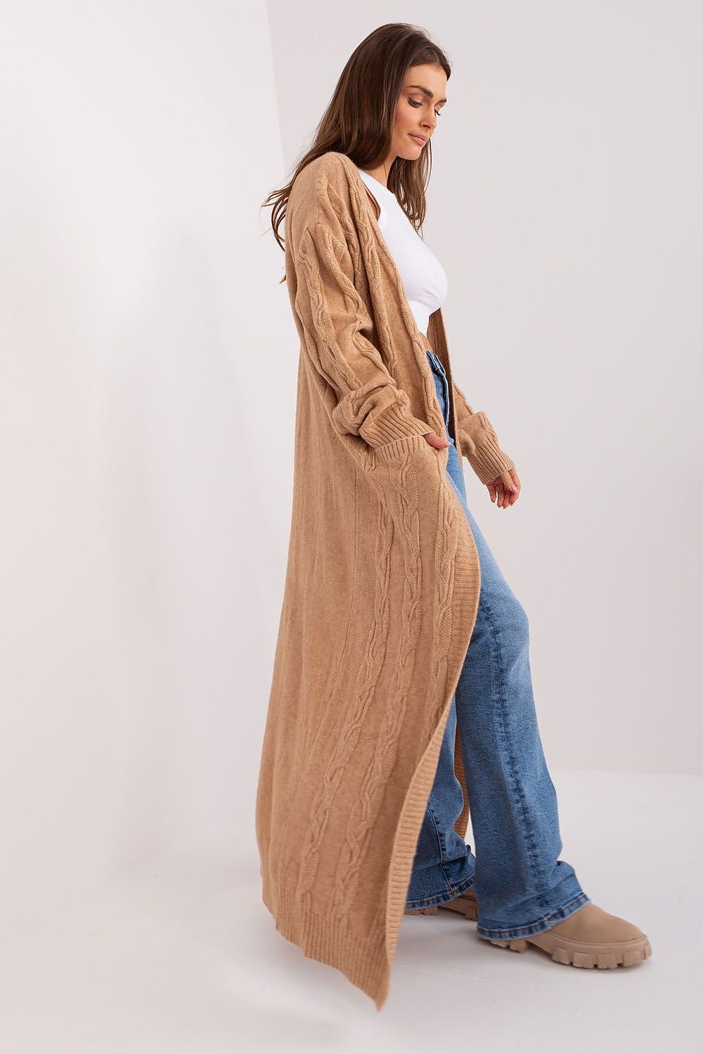 Open Front Full Length Cardigan