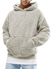 Men's Drawstring Sherpa Fleece Long Sleeve Hoodie