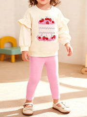 Children's Ruffled Strawberry Top and Pants Set