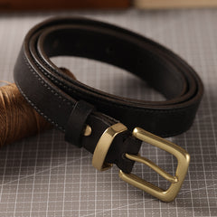 Premium Cowhide Leather Belt with Adjustable Buckle Closure
