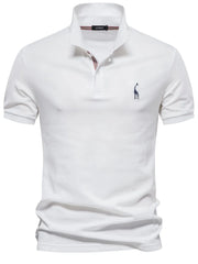 Men's Giraffe Embroidered Short Sleeve  Polo