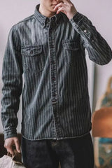 Men's Striped Denim Shirt