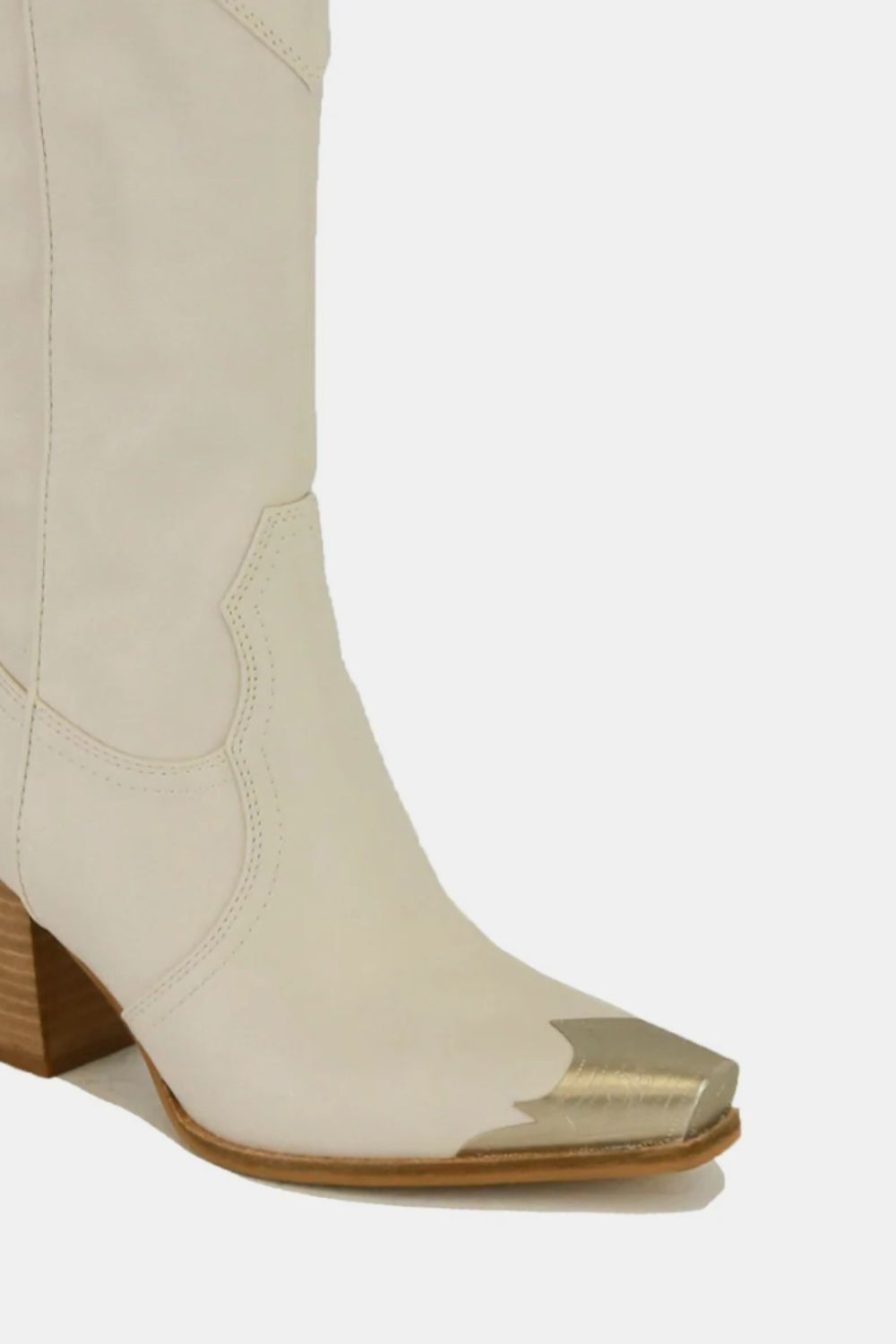 Metal-Toe Block Heel Boots