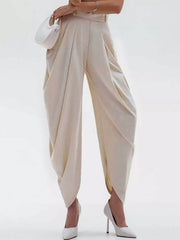High-Waisted Pleated Drape Pants