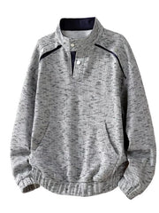 Men's Stand Collar Textured Sweatshirt