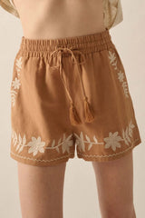 Drawstring Elastic Waist Casual Shorts