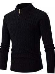 Men's Slim Fit Cable Knit Half Zip Sweater