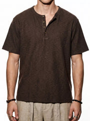 Men's Short Sleeve Henley T-Shirt