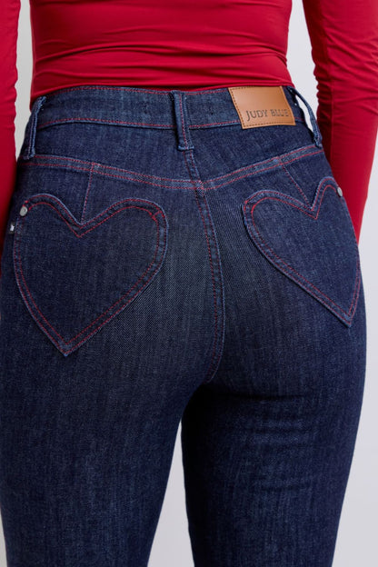 Heart Shaped Back Pockets Skinny Jeans