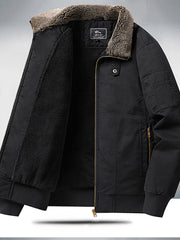 Men's Plus Size Sherpa Lined Zip Up Jacket