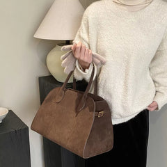 Suede Leather Large Handbag