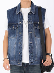Men's Vintage Washed Denim Vest