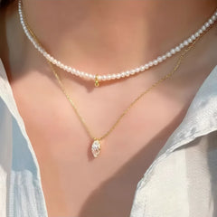 925 Sterling Silver Zircon Pendant Necklace