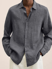 Men's Cotton Blend Button-Down Long Sleeve Shirt