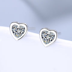 Heart-Shaped Stud Earrings