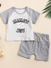 Children's Mama's Boy Striped Tee and Shorts Set