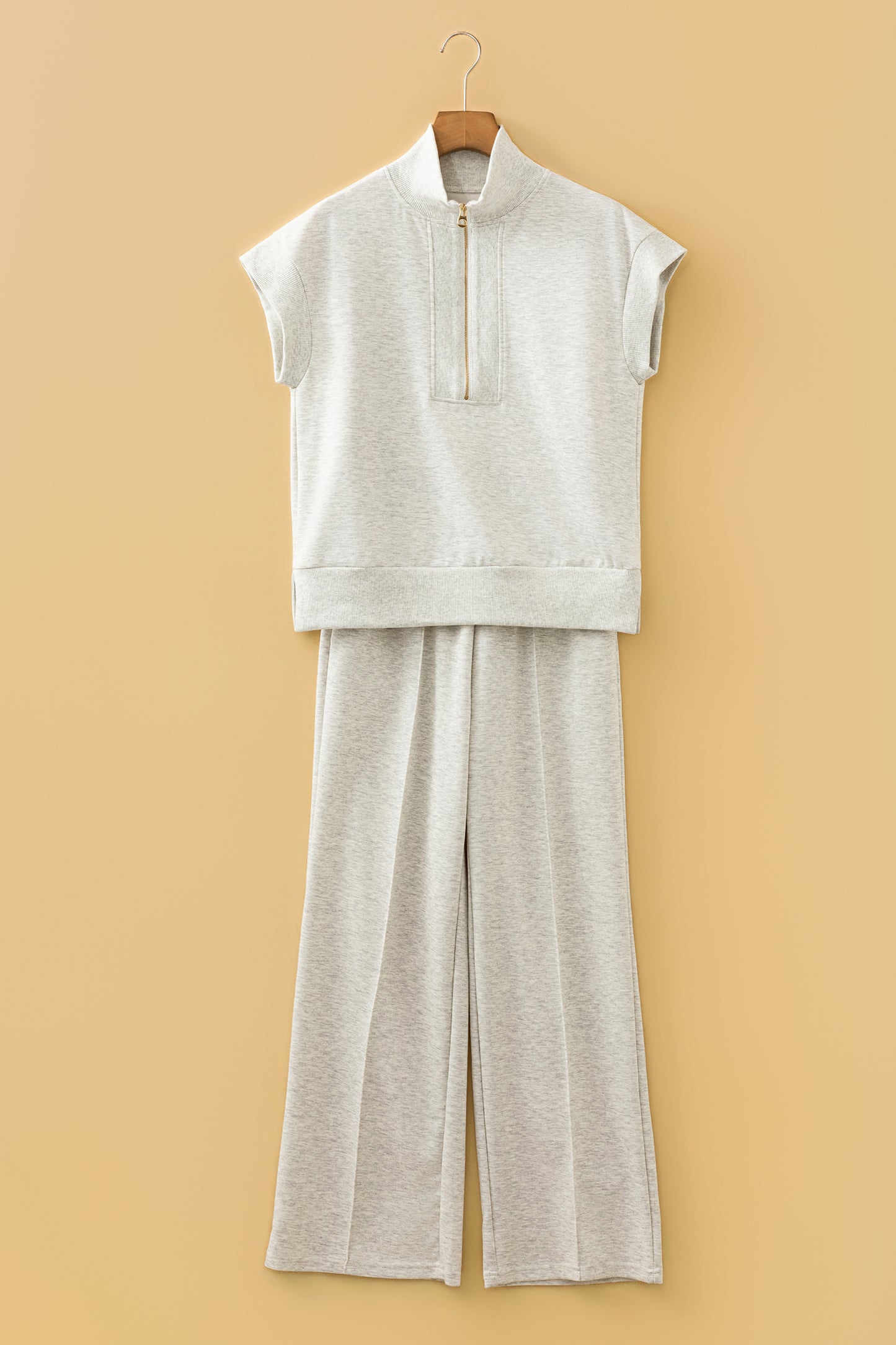 Half Zip Polo Tee Casual Pant Set