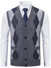 Men's Classic Argyle Pattern Knitted Sweater Vest