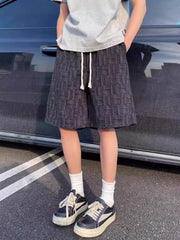 Men's Textured Drawstring Casual Shorts