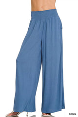 Zenana Smocked Waistband Wide Leg Lounge Pants