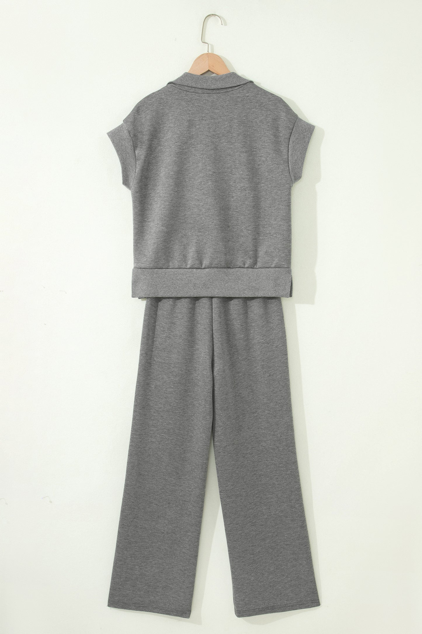 Half Zip Polo Tee Casual Pant Set