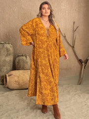 Plus Size Printed Long Sleeve Dress