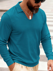 Men's Slim Fit Long Sleeve Polo