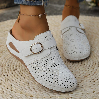 Women's Suede Round Toe Wedge Sandals