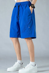 Men's Mesh Panel Training Shorts with Drawstring Waist