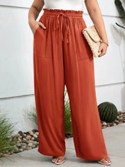 Plus Size High Waist Wide Leg Pants