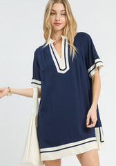 Linen Rayon Mini Dress