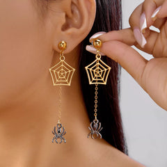 18K Gold-Plated Spider Drop Earrings