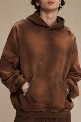Men's Distressed Kangaroo Pocket Hoodie