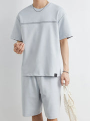Men's Round Neck Short Sleeve Top and Shorts Set