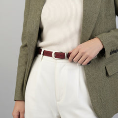 Adjustable Leather Skinny Belt