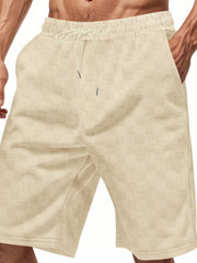 Men's Checkered Casual Drawstring Shorts